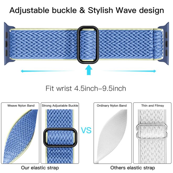 Stretchy Nylon Solo Loop Bands Compatible with Apple Watch 38mm 40mm 41mm 42mm 44mm 45mm 46mm 49mm Ultra 2 iWatch Series 10 9 8 7 SE 6 5 4 3 2 1 Strap,Sport Elastic Braided Women Men - Image 3
