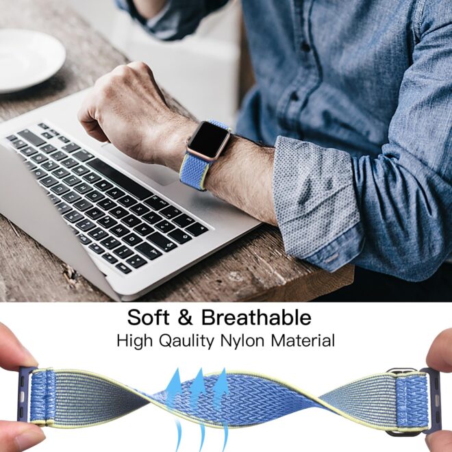 Stretchy Nylon Solo Loop Bands Compatible with Apple Watch 38mm 40mm 41mm 42mm 44mm 45mm 46mm 49mm Ultra 2 iWatch Series 10 9 8 7 SE 6 5 4 3 2 1 Strap,Sport Elastic Braided Women Men - Image 4