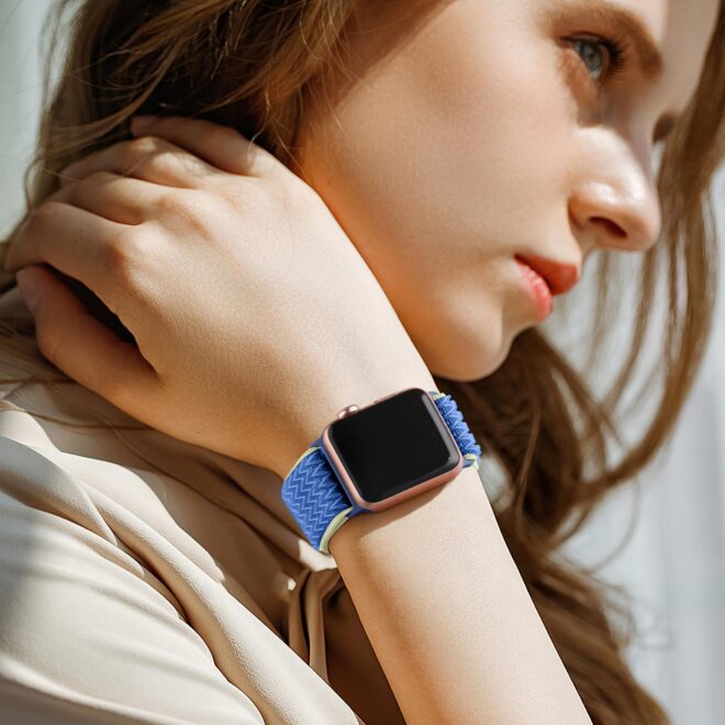 Stretchy Nylon Solo Loop Bands Compatible with Apple Watch 38mm 40mm 41mm 42mm 44mm 45mm 46mm 49mm Ultra 2 iWatch Series 10 9 8 7 SE 6 5 4 3 2 1 Strap,Sport Elastic Braided Women Men - Image 7