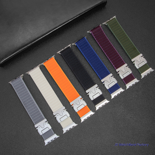 Stainless Steel Braided Nylon Striped Strap for Apple samsung garmin with Parachute Buckle - Image 5