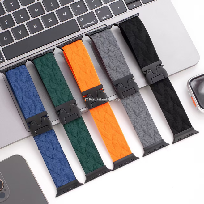 Nylon woven fashion sport watch band with parachute buckle