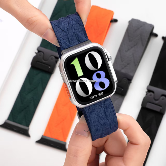 Nylon woven fashion sport watch band with parachute buckle - Image 2