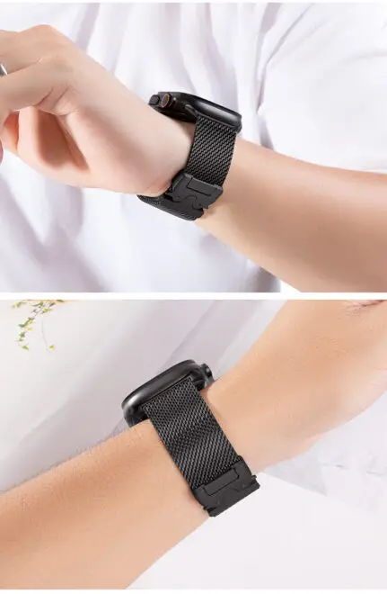 Custom Stainless Steel Mesh Loop with Parachute-style Buckle for Apple IWatch,samsung,garmin,huawei,xiaomi - Image 5
