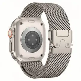 Custom Stainless Steel Mesh Loop with Parachute-style Buckle for Apple IWatch,samsung,garmin,huawei,xiaomi